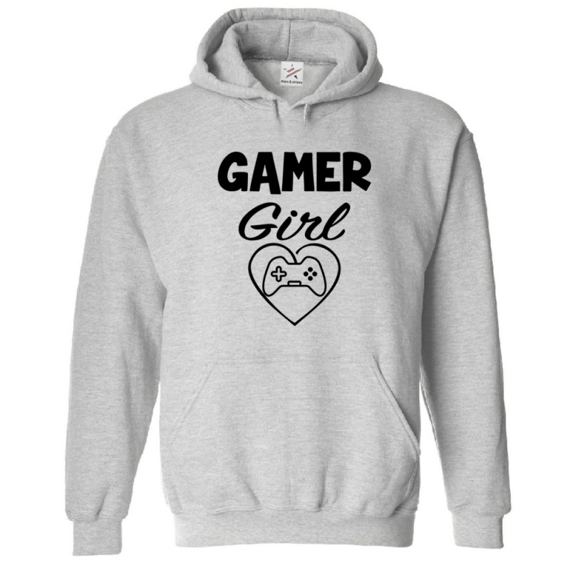 Gamer Girl Game Controller Heart Design Kids Adults Unisex Hoodie